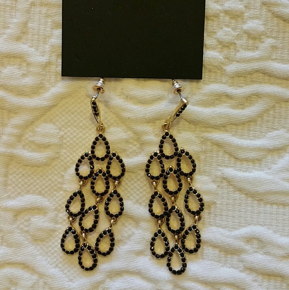 NWT INC Black and Gold Earrings - Picture 2 of 5